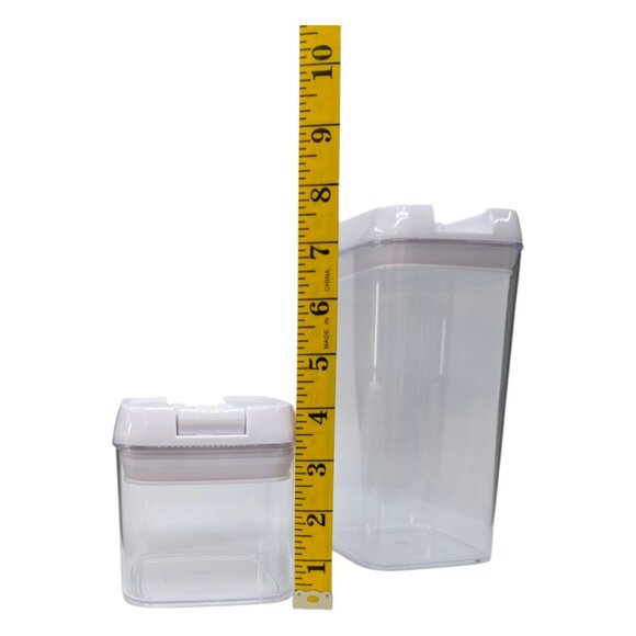 Airtight Food Storage Containers Set of 7 Clear White BPA Free Plastic Storage - Picture 6 of 12